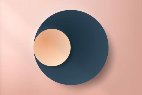 Colorful round paper cut with drop shadow on pale pink pattern background vector - 1224868