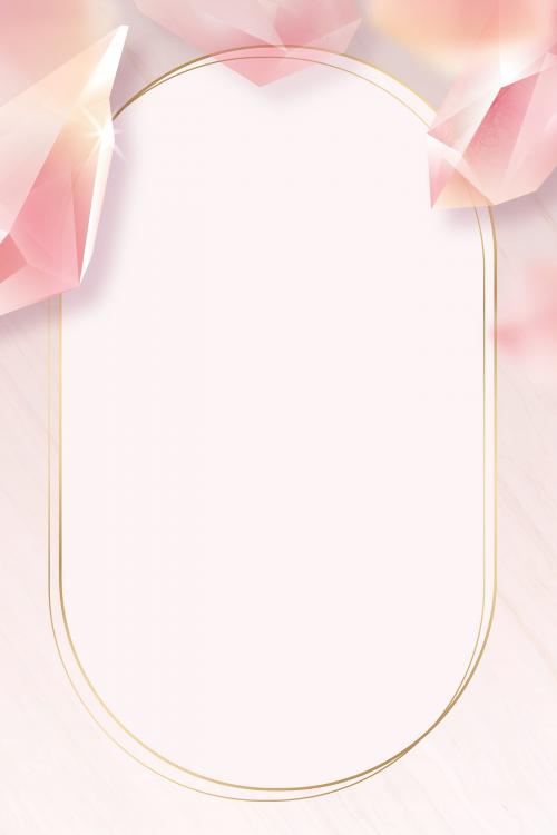 Oval crystal frame on marble background vector - 1225768