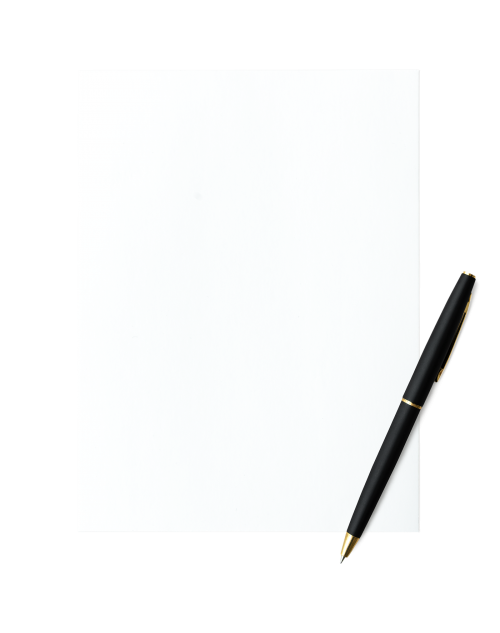 White paper and pen set transparent png - 2026297