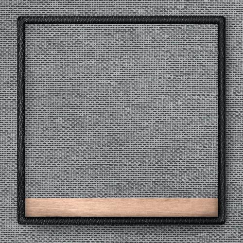 Black leather frame on gray fabric texture background vector - 1210832