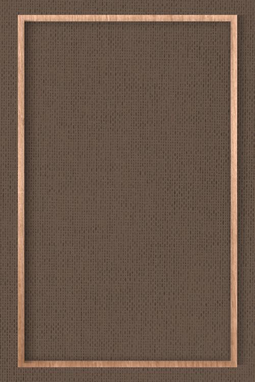 Wooden frame on brown fabric textured background vector - 1210935