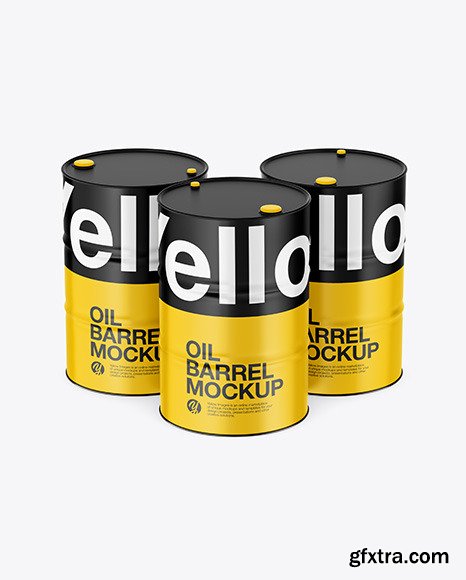 Matte Oil Barrels Mockup 58824