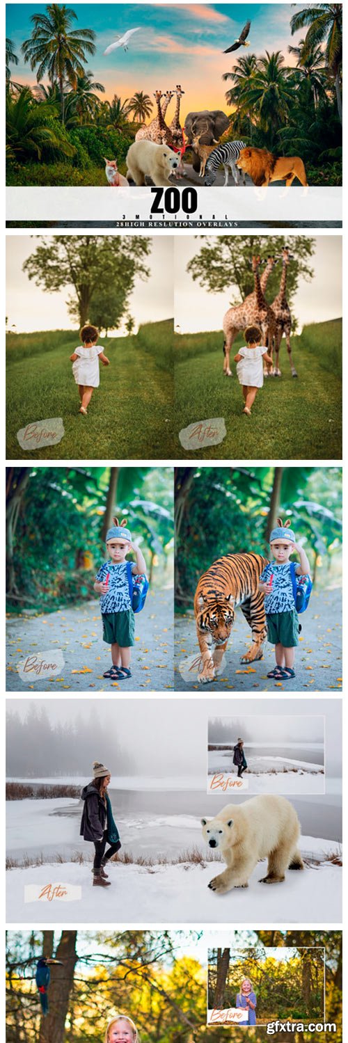 28 Zoo Overlays, Realistic Wild Animal 4245475