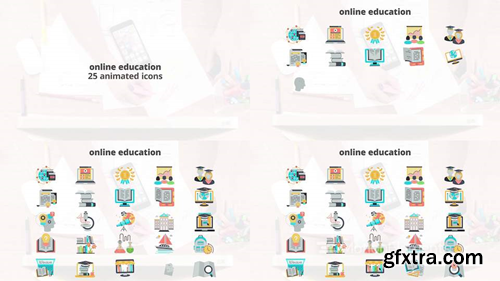 me14680866-online-education-flat-animation-icons-montage-poster