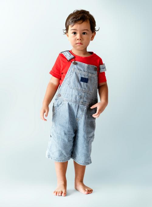 Cute little boy in dungarees - 536017