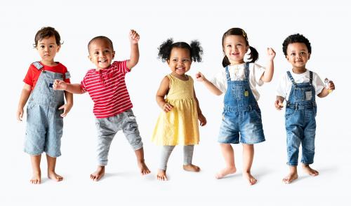 Cute diverse toddlers dancing and having fun - 536020