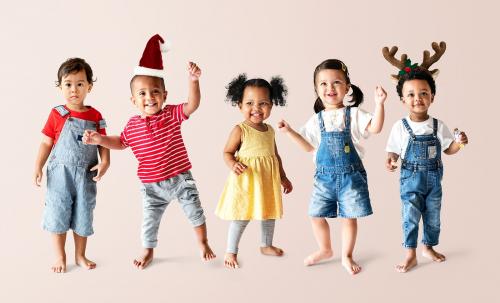 Cute diverse toddlers dancing and having fun - 536030