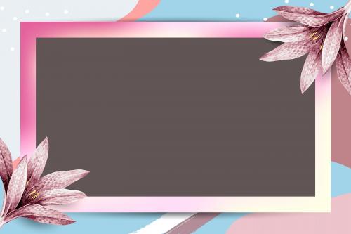 Colorful rectangle leafy Memphis frame vector - 1217083