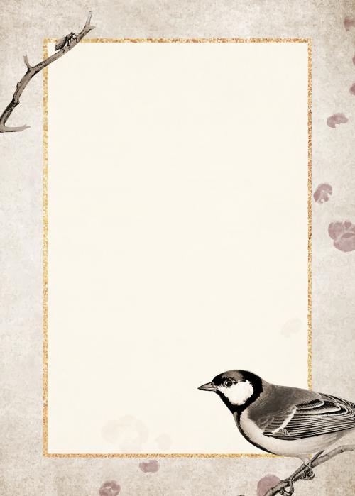 Talgoxe great tit on a grunge brown background vector - 1217332