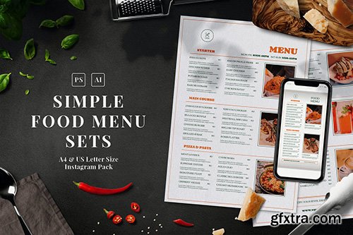 Simple Food Menu Set