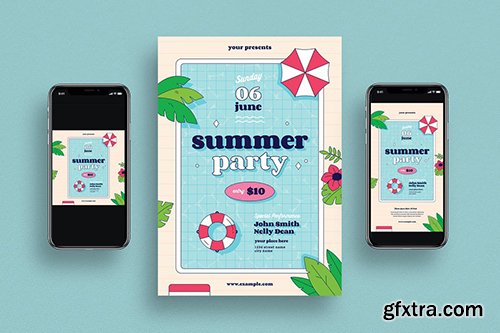 Summer Party Flyer + Social Media