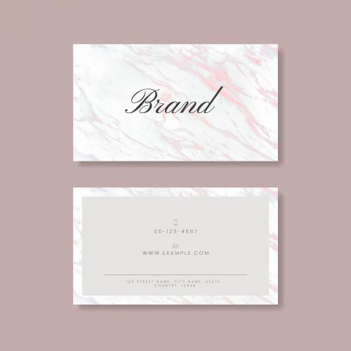 Pink marble business card vector - 1218375