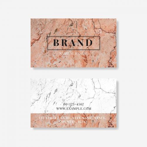 Pink marble business card vector - 1218393