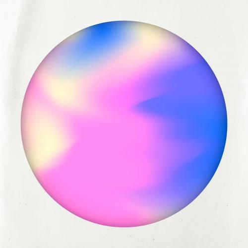 Round pastel holographic pattern background vector - 1220580