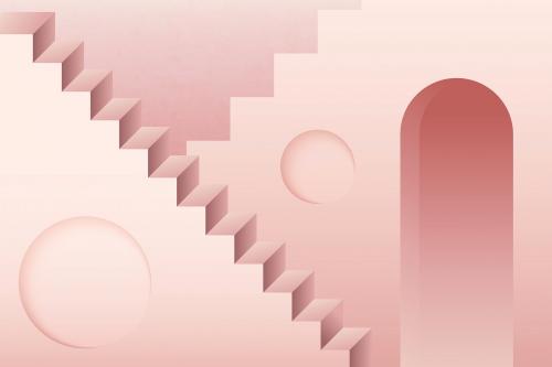 Pink staircase abstract design vector - 1220627