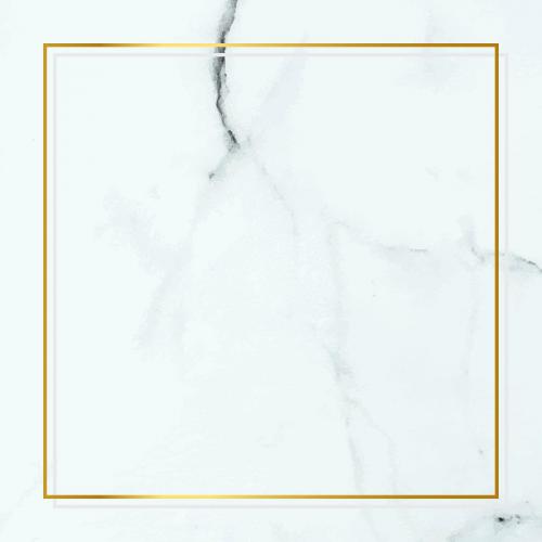 Square gold frame on white marble background vector - 1221716