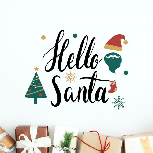 Hello Santa Christmas card mockup - 520012