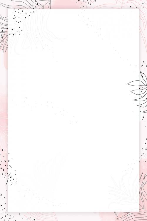 Pink rectangle watercolor frame vector - 1222734