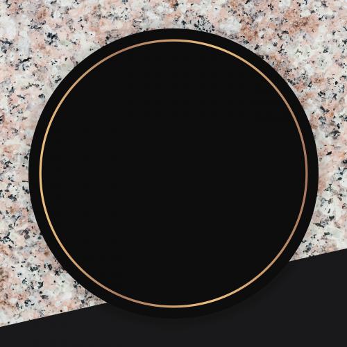 Round frame on marbled background vector - 1222913
