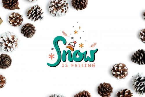 Snow is falling winter mockup - 520026