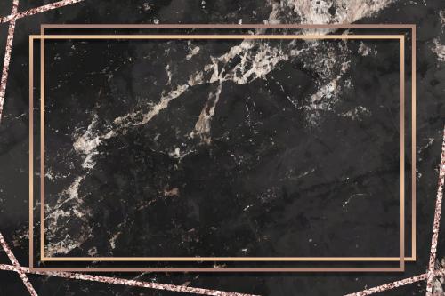 Rectangle frame on black marbled background vector - 1222949