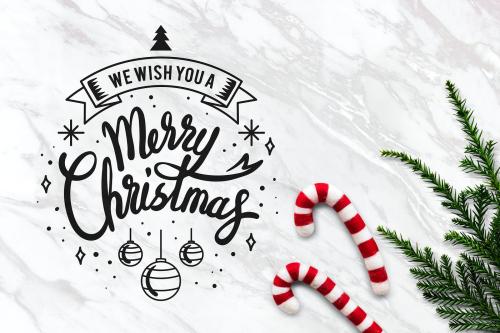 We wish you a Merry Christmas card mockup - 520042