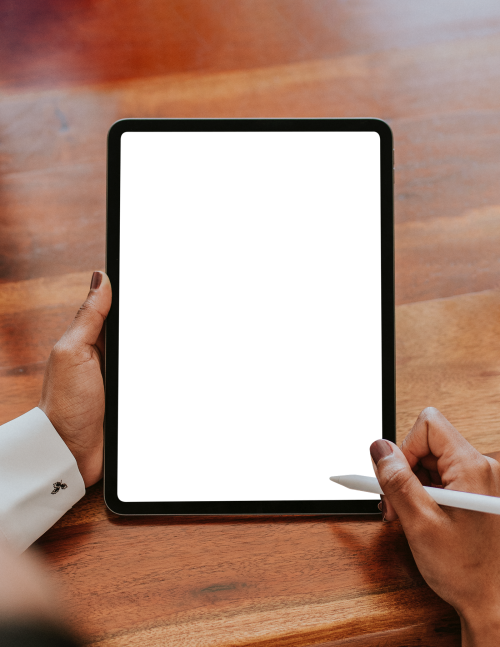 Businessman using a stylus with a tablet mockup transparent png - 2024645