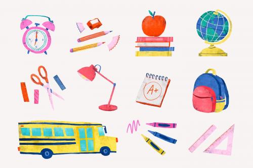 Back to school stationery vector set - 1224971