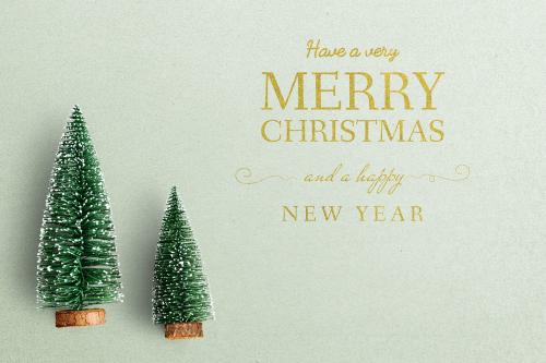 Merry Christmas greeting with trees - 520067