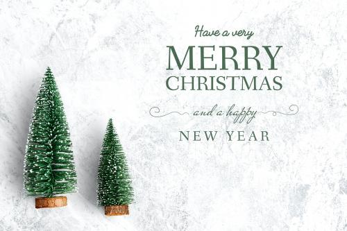 Merry Christmas and Happy New Year greeting card mockup - 520071