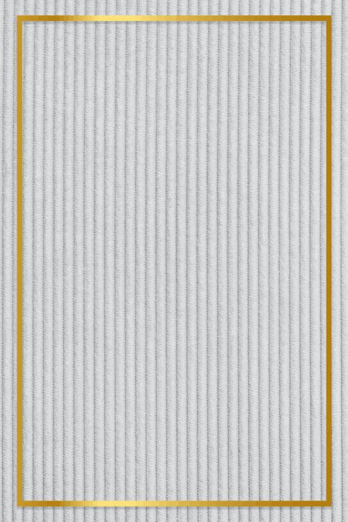 Gold frame on gray corduroy textured background vector - 1210775