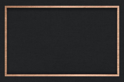 Wooden frame on black fabric textured background vector - 1210925