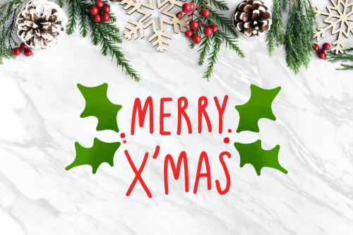 Merry X'Mas greeting card mockup - 520082