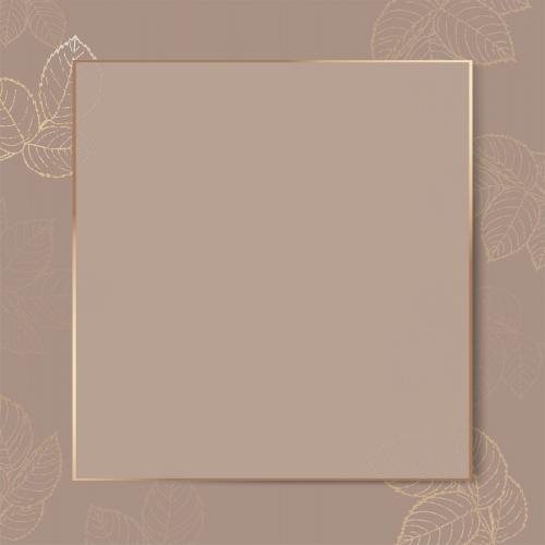 Blank golden leafy frame vector - 1212022