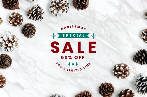 Special 50% Christmas sale sign mockup - 520088