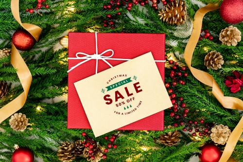 Special 50% Christmas sale sign mockup - 520095