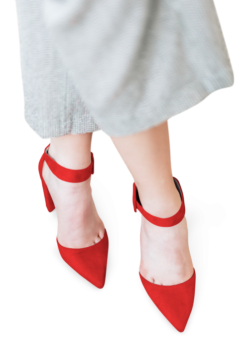 Fashionable woman in red heels transparent png - 2035859