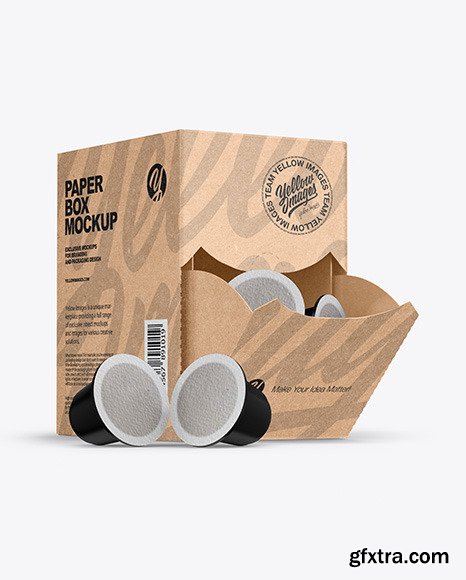 Kraft Box With Coffee Capsules Mockup 59272