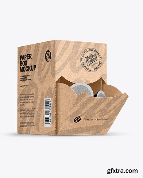 Kraft Box With Coffee Capsules Mockup 59272