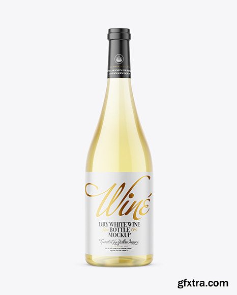 Clear Glass White Wine Bottle Mockup 59260