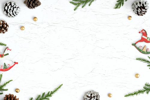 Festive Christmas decorated background mockup - 520108