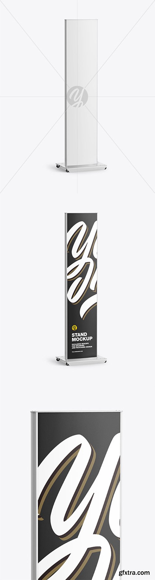 Metallic Stand w/ Plastic Front Mockup 60828
