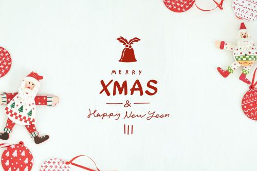 Merry X'Mas and Happy New Year card mockup - 520112