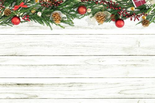 Festive Christmas decorated background mockup - 520113