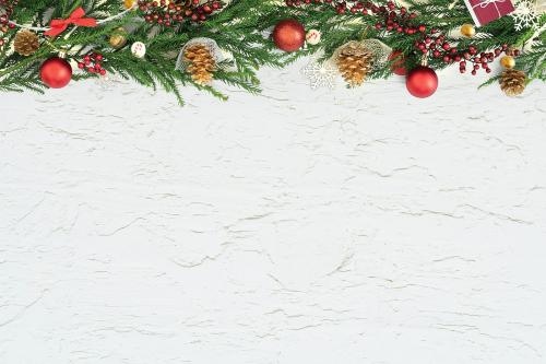 Festive Christmas decorated background mockup - 520119