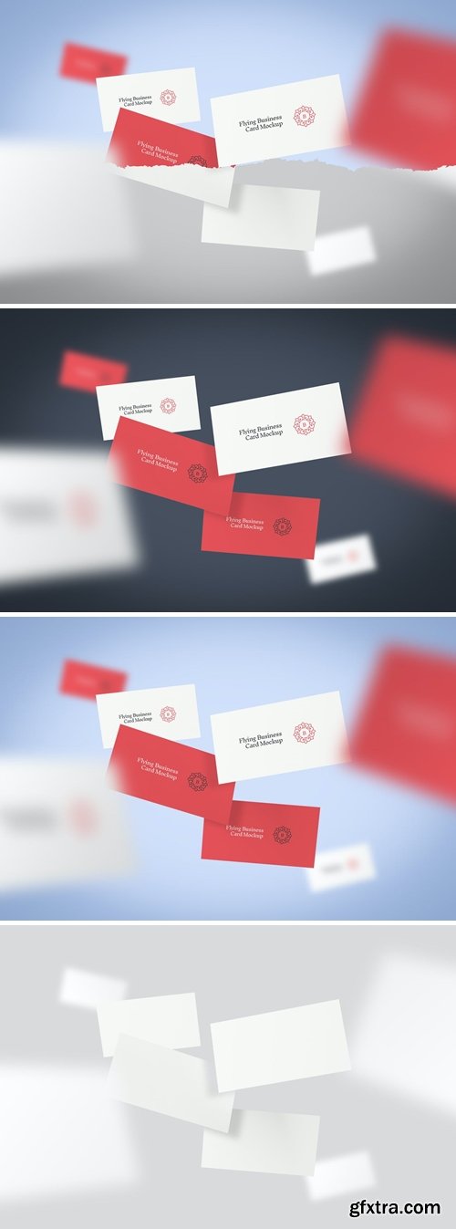 Flying Business Card Mockup