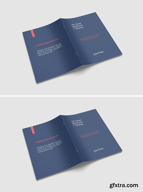 A4 Brochure Cover Mockup High Angle View