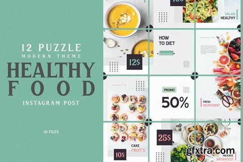 Modern Puzzle - Healthy Food Instagram Post