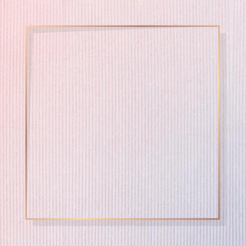 Square gold frame on pink corduroy textured background vector - 1214655