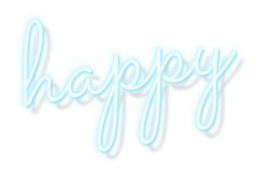 Blue happy neon word transparent png - 2094137